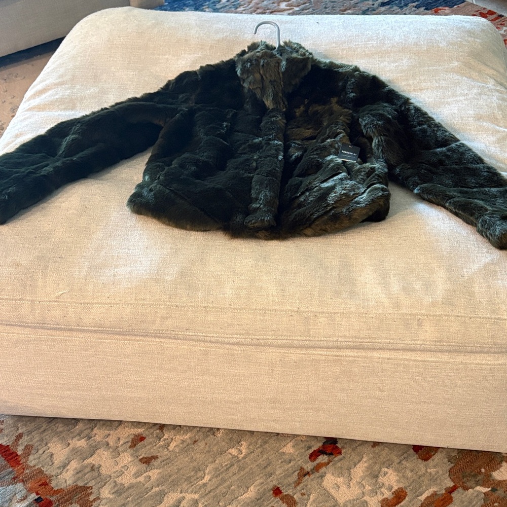 Forever 21 Olive Teddy Jacket